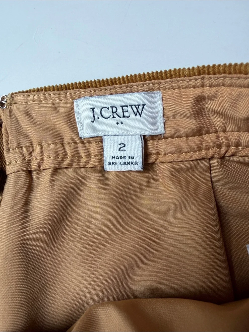 J Crew Corduroy A Line Skirt in Rust Brown